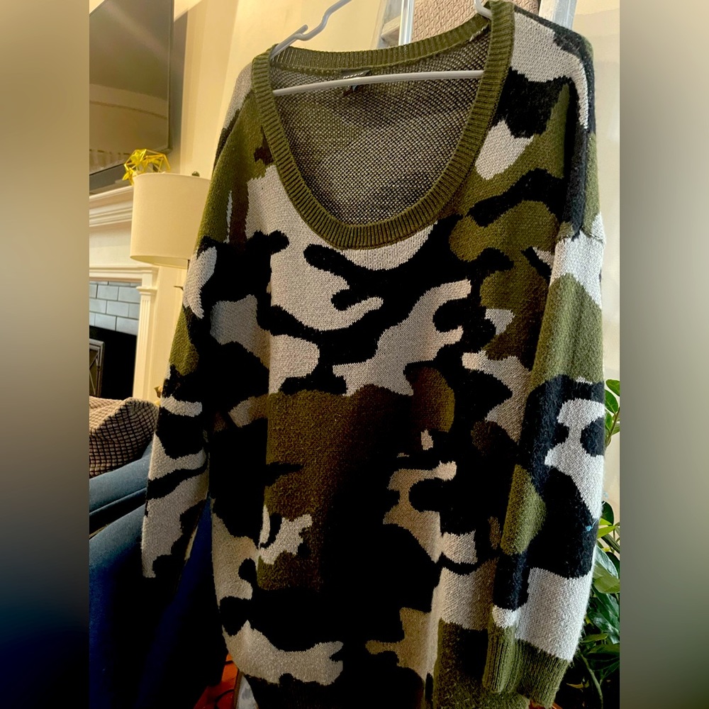 Torrid camo knit sweater